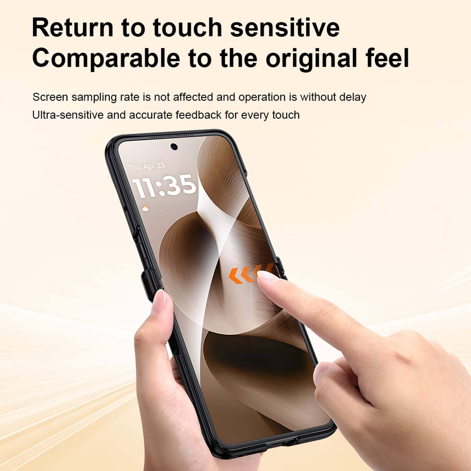 Return to touch sensitive  
Comparable to the original feel  

Screen sampling rate is not affected and operation is without delay  
Ultra-sensitive and accurate feedback for every touch  

Thu, Apr 23 11:35