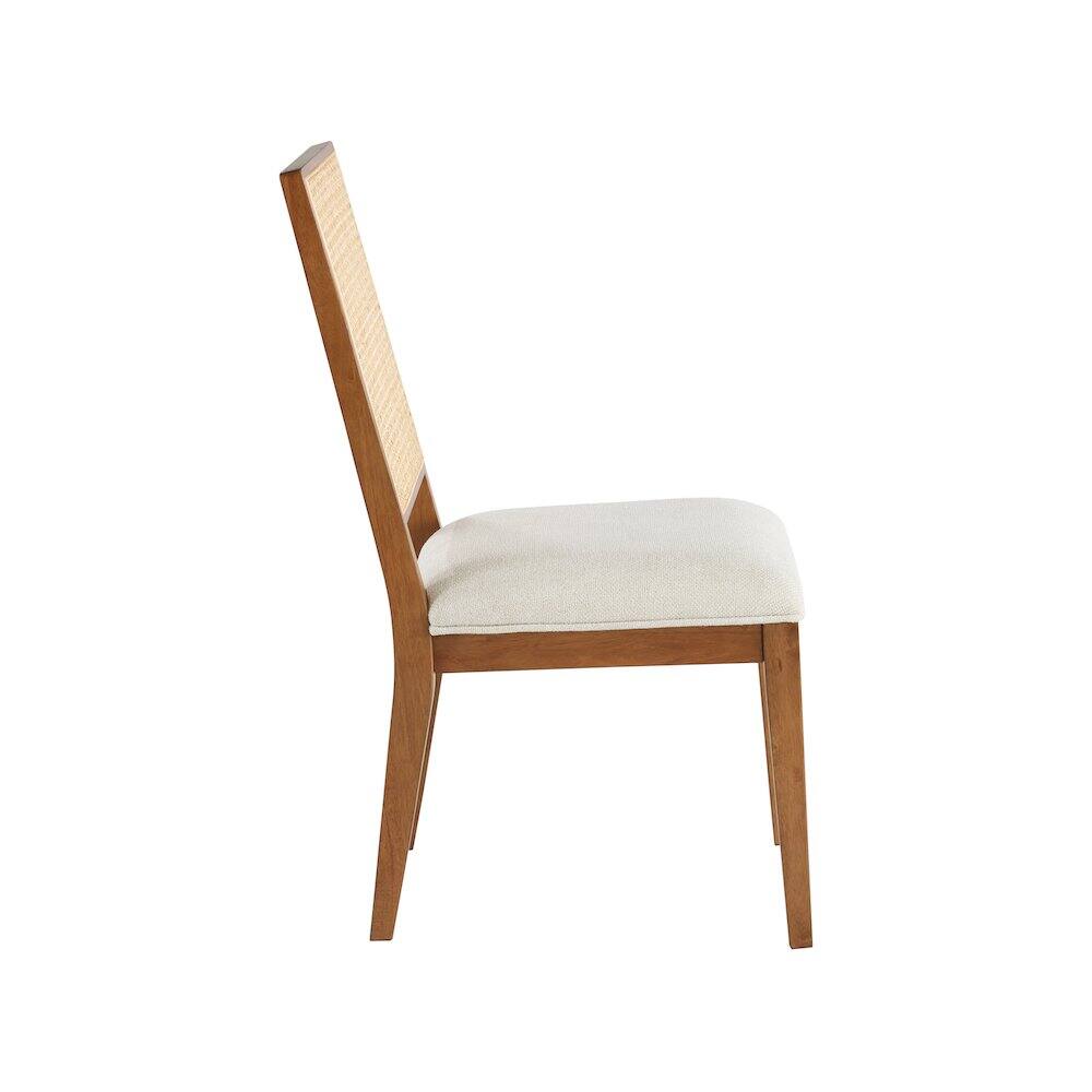 Alt View 3. Meridian Furniture - Butterfly Cream Linen Textured Fabric Dining Chair, Set of 2 - Beige.