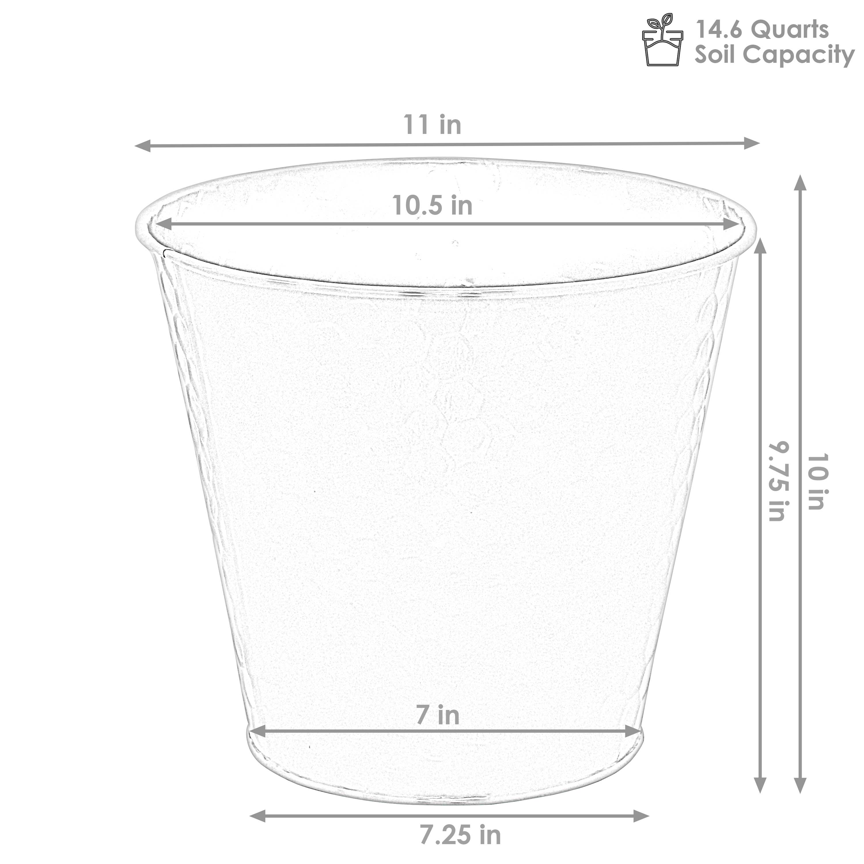 14.6 Quarts Soil Capacity

11 in  
10.5 in  
9.75 in  
10 in  
7 in  
7.25 in