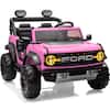 Front. FIRST RIDE ON - 24V Ride on Toys for Big Kids Licensed Ford Bronco Raptor 2 Seater Ride on Cars with Remote Control Led Lights Bluetooth - Pink.