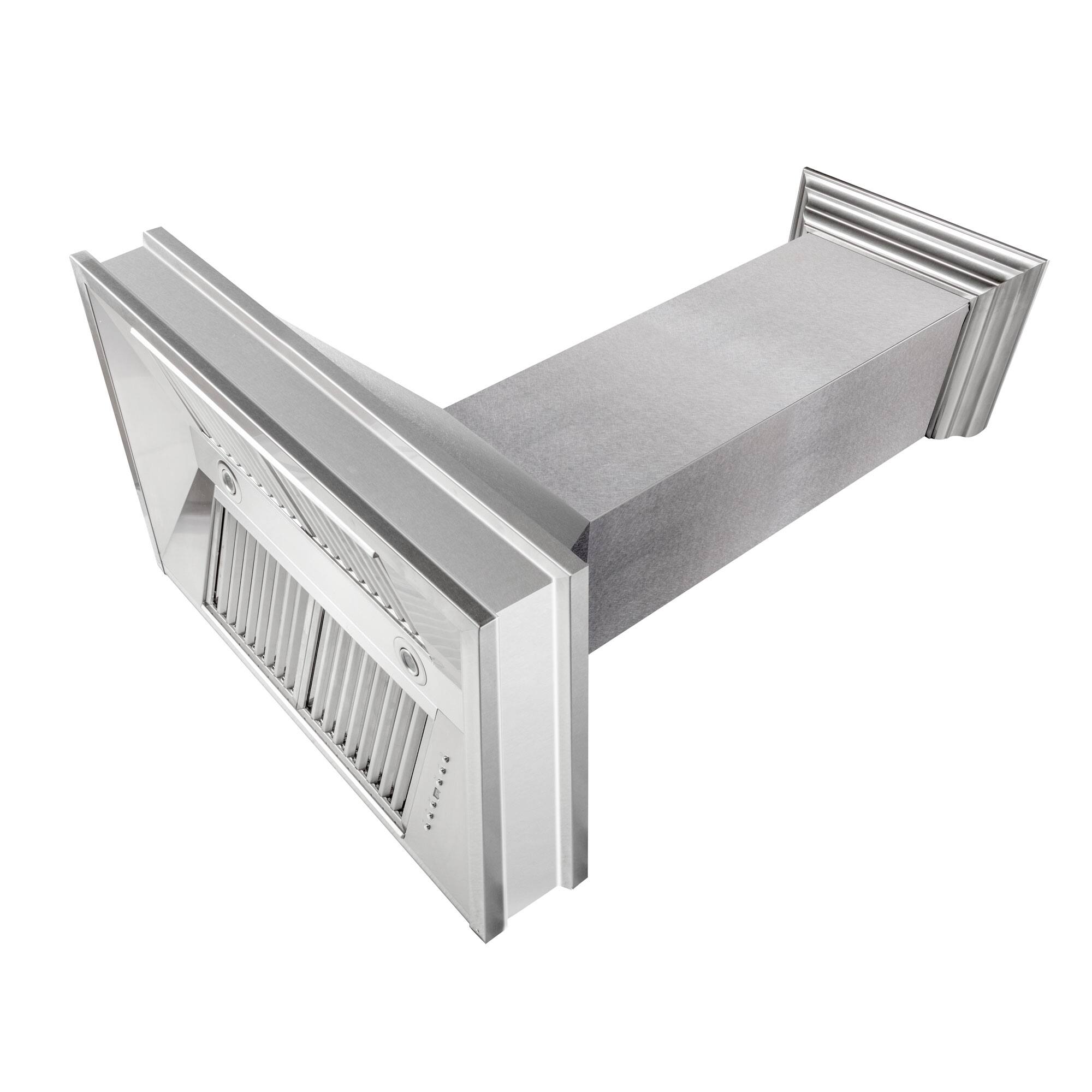 Left. ZLINE - 36" Fingerprint Resistant Stainless Steel Convertible Vent Under Cabinet Range Hood (8685S-36) - Silver.