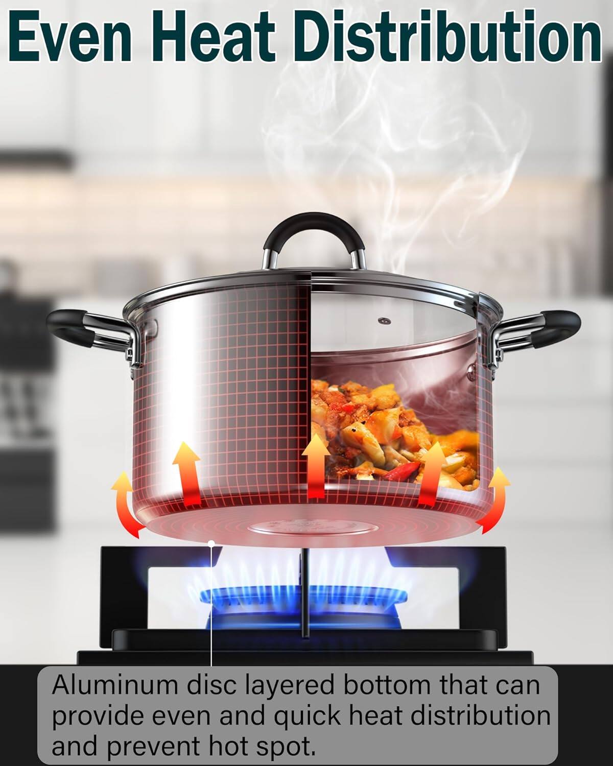 Even Heat Distribution

Aluminum disc layered bottom that can provide even and quick heat distribution and prevent hot spot.