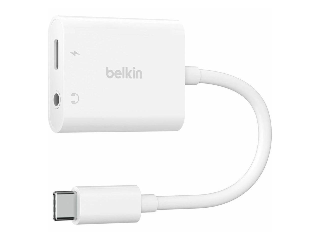 Alt View 7. Belkin - Belkin RockStar 3.5mm Audio + USB-C Charge Adapter - Mini-phone/USB-C Audio/Data Cable for Smartphones, Tablets, Laptops.