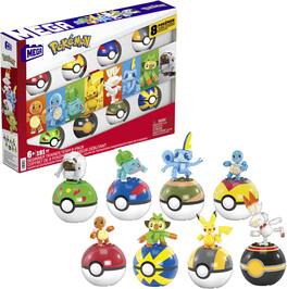 Mega Bloks - Pokemon Beginner Trainer Team 8-Pack, 191 Piece Building Toy Set - Collectibles - Multicolor
