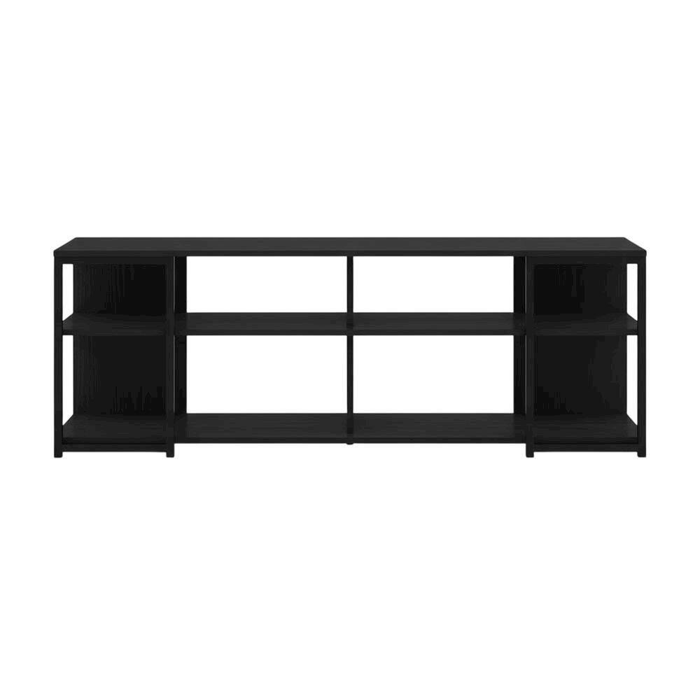 Alt View 3. FurniFact - Modern TV Stand for 65-Inch Screens with Metal and Wood Finish - Black.