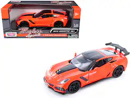2019 Chevrolet Corvette ZR1 Orange with Black Accents 1/24 Diecast Model Car by Motormax