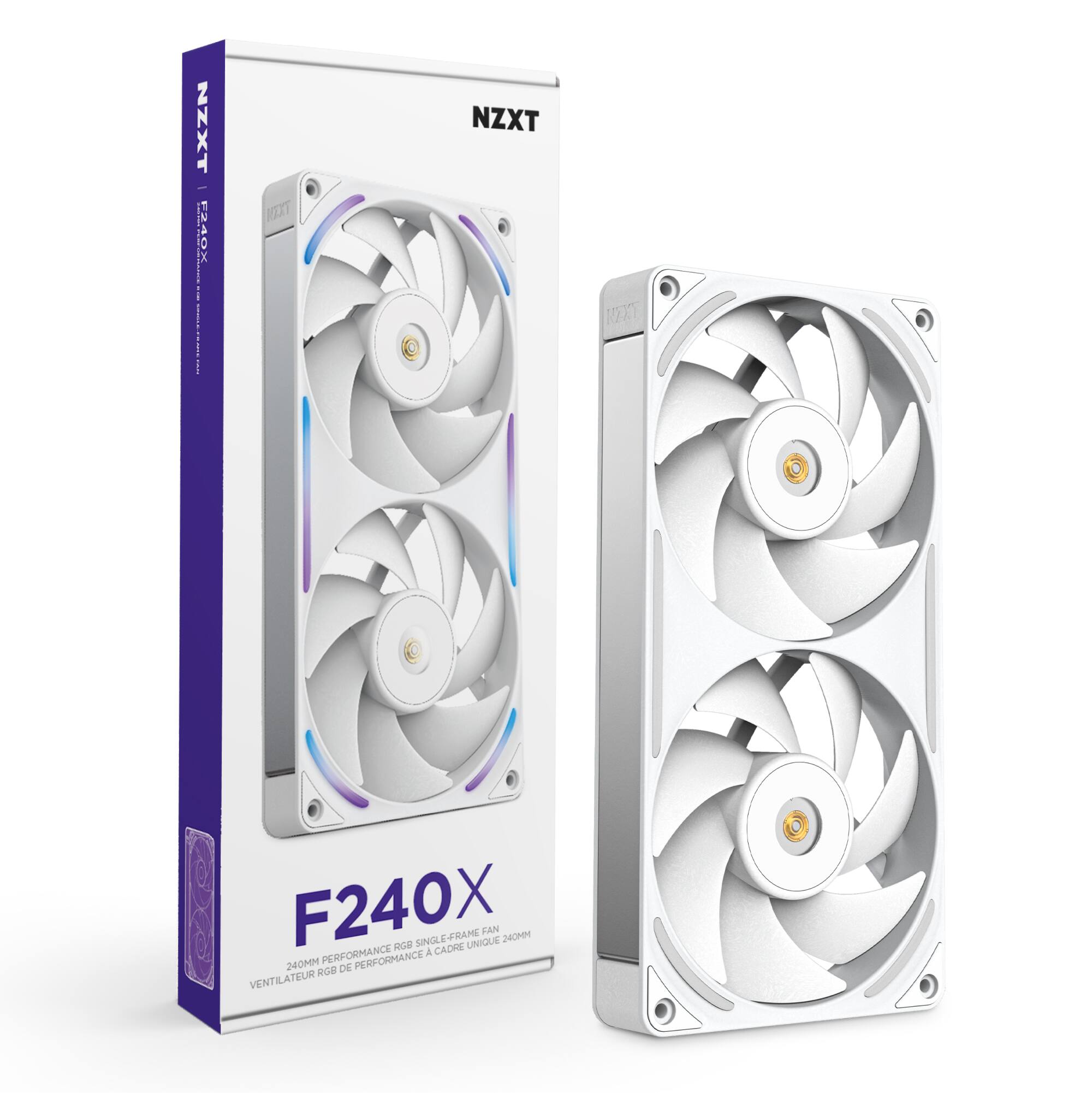 NZXT F240X  
240MM RGB SINGLE-FRAME FAN  
VENTILATEUR RGB DE PERFORMANCE À CADRE UNIQUE 240MM