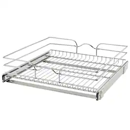Rev-A-Shelf - Pullout Basket Organizer for Kitchen or Vanity Cabinets, 21 x 20 In, 5WB1-2120CR-1 - Silver