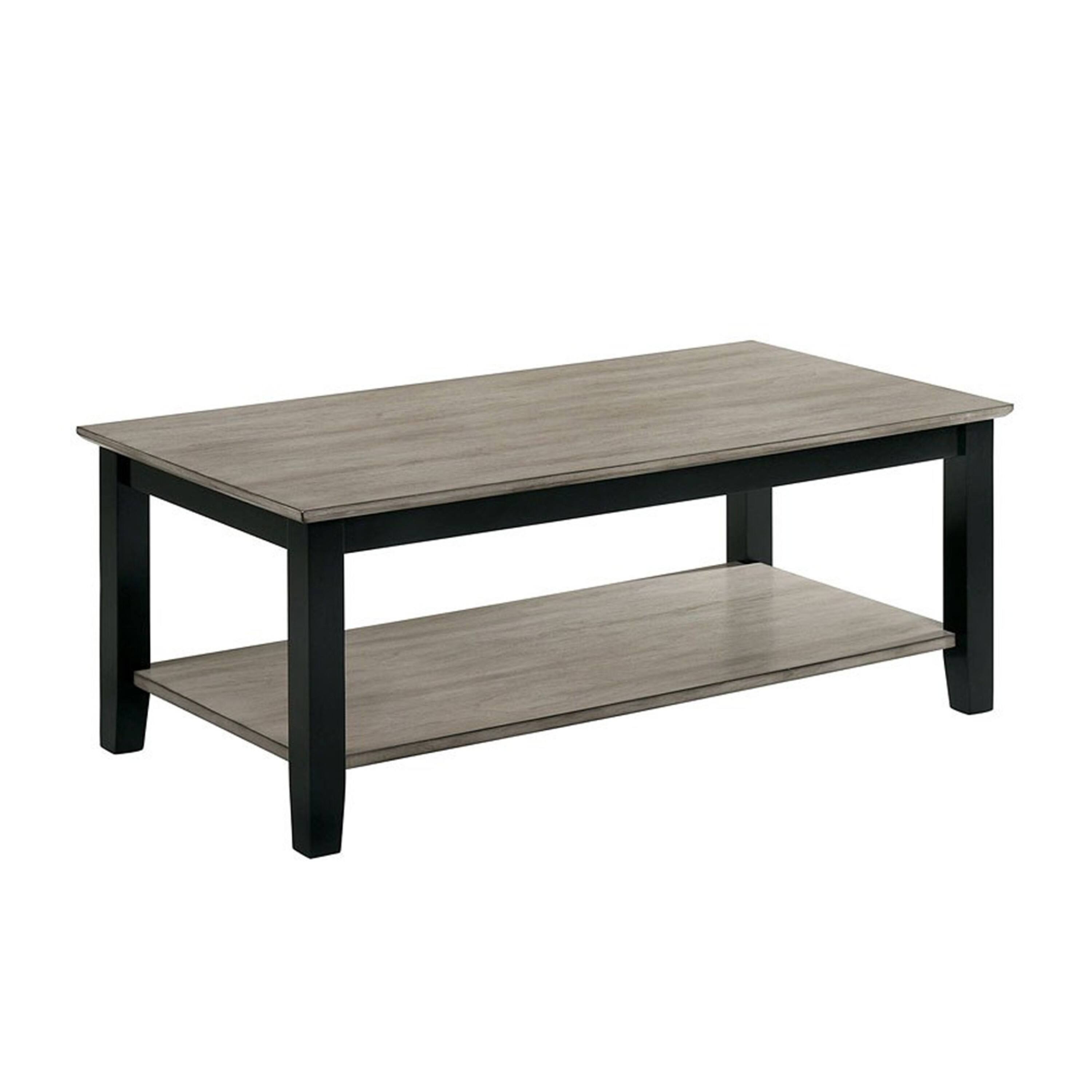 Front. Manhattan Lane - Zet 36 Inch Square Coffee Table with Oversized Block Base - Gray, Black.