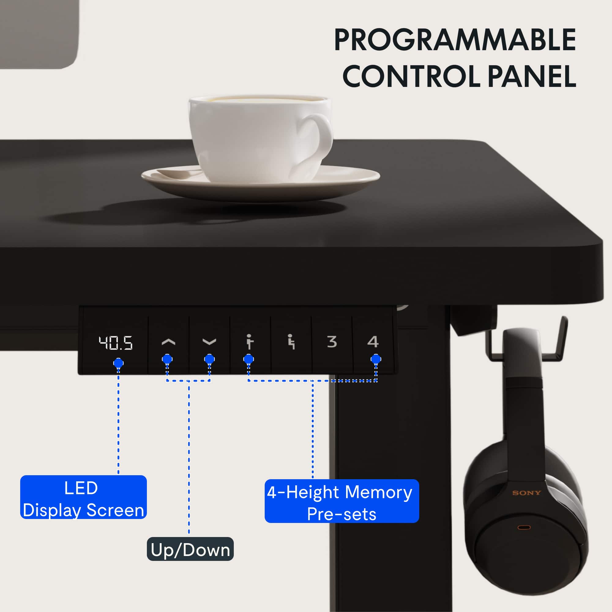 FlexiSpot E2 42''W Electric Adjustable Standing Desk Chipboard