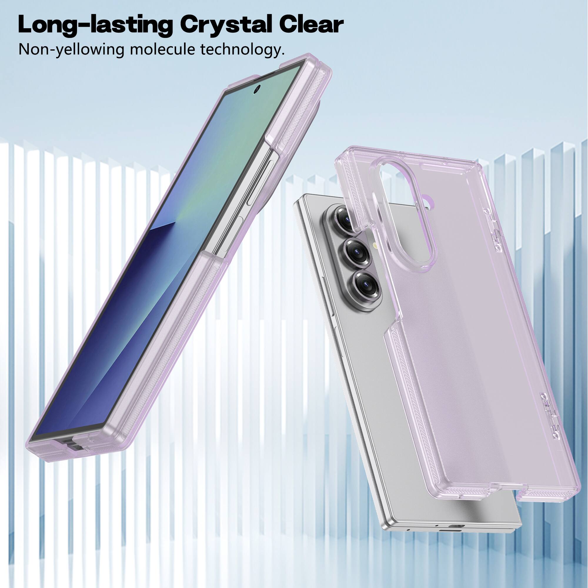 Long-lasting Crystal Clear  
Non-yellowing molecule technology.