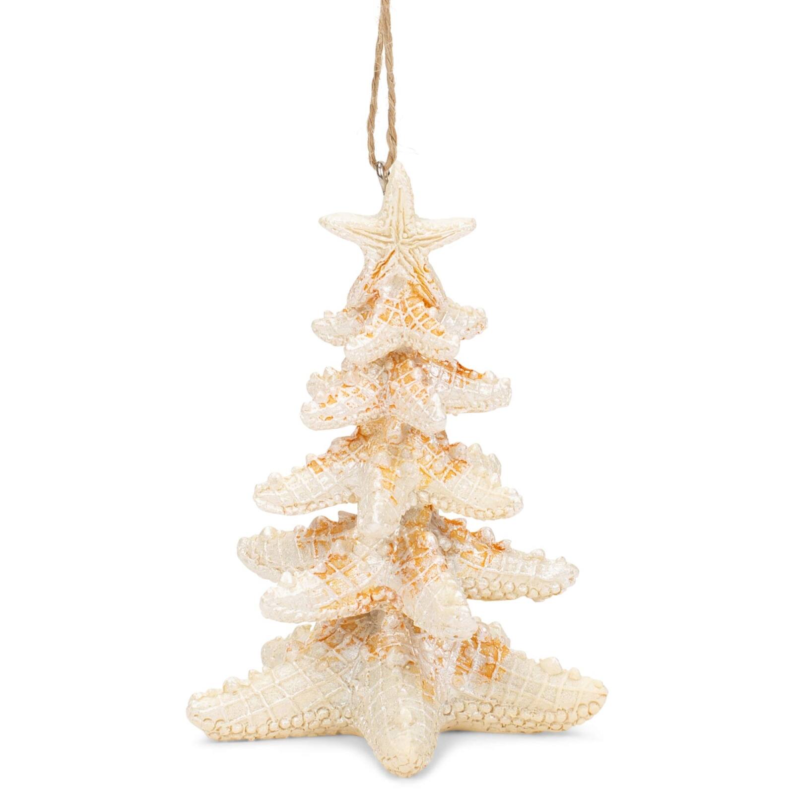 Back. Ganz - Starfish Tree Natural Brown 4 x 3 Resin Stone Decorative Hanging Ornament - Tan.