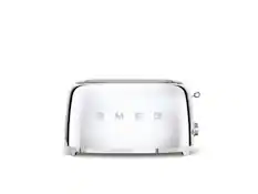 Front. SMEG - TSF02 4-Slice Long Wide-Slot Toaster - Stainless Steel.