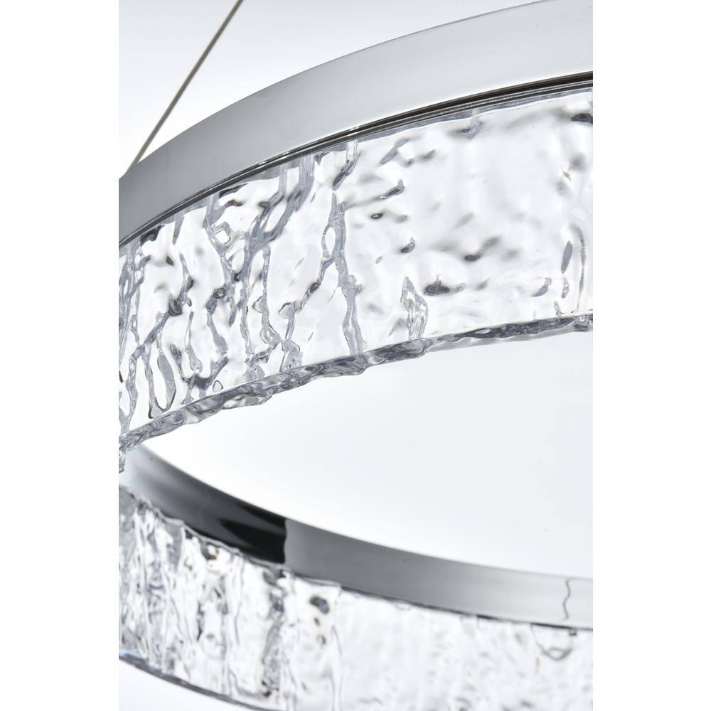 Alt View 7. Elegant Lighting - Linden 22 inch Adjustable LED chandelier in Chrome - Chrome.