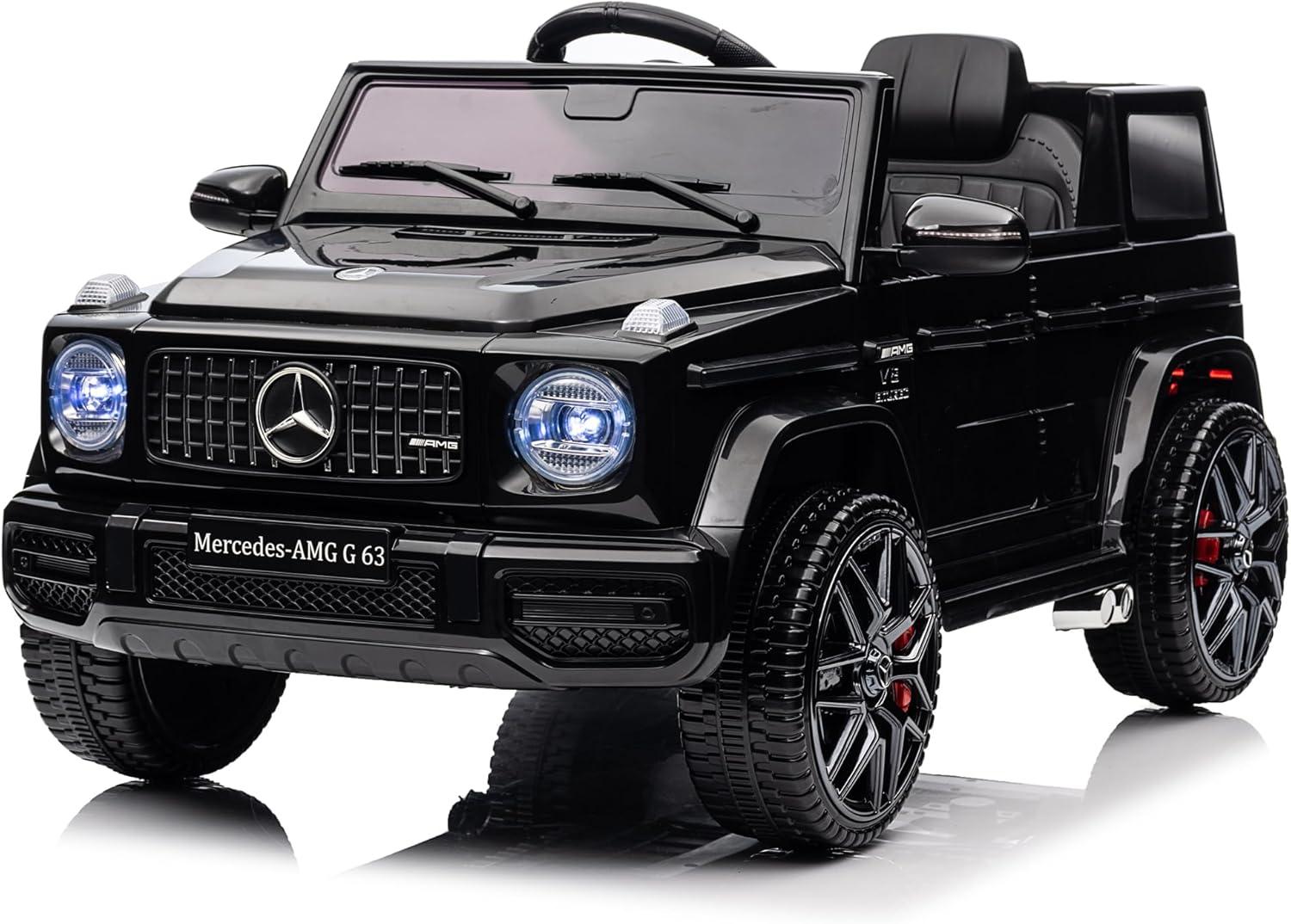 Acekool - Licensed Mercedes-Benz G63 12V Kids Electric Car, Remote Control, LED, MP3, USB, Bluetooth, Ride On Toy - Black