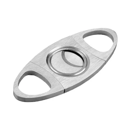 Front. Prestige - Silver Guillotine Cigar Cutter - Silver Finish.