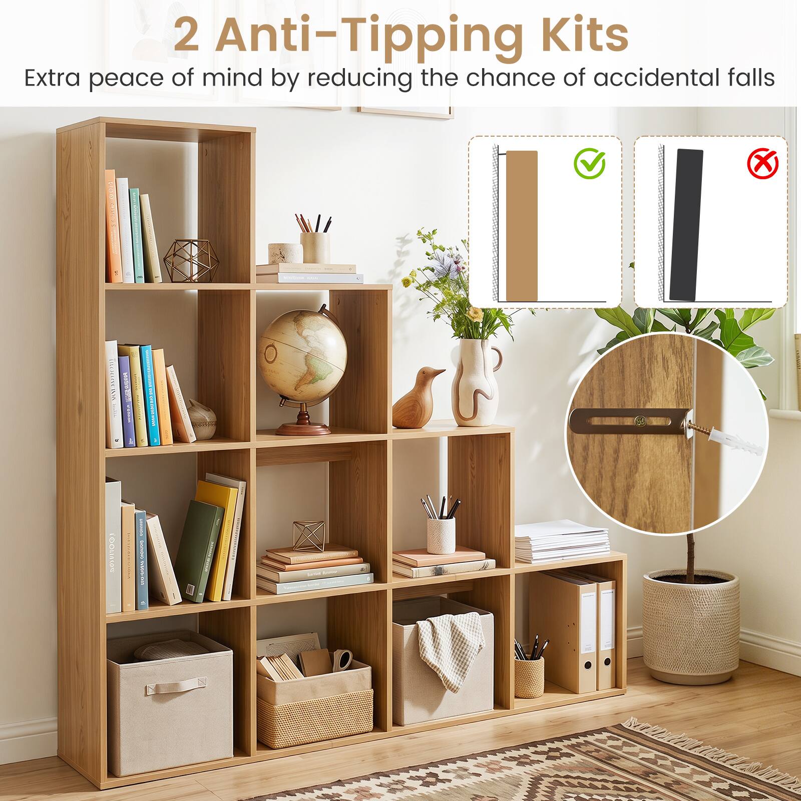 2 Anti-Tipping Kits  
Extra peace of mind by reducing the chance of accidental falls
