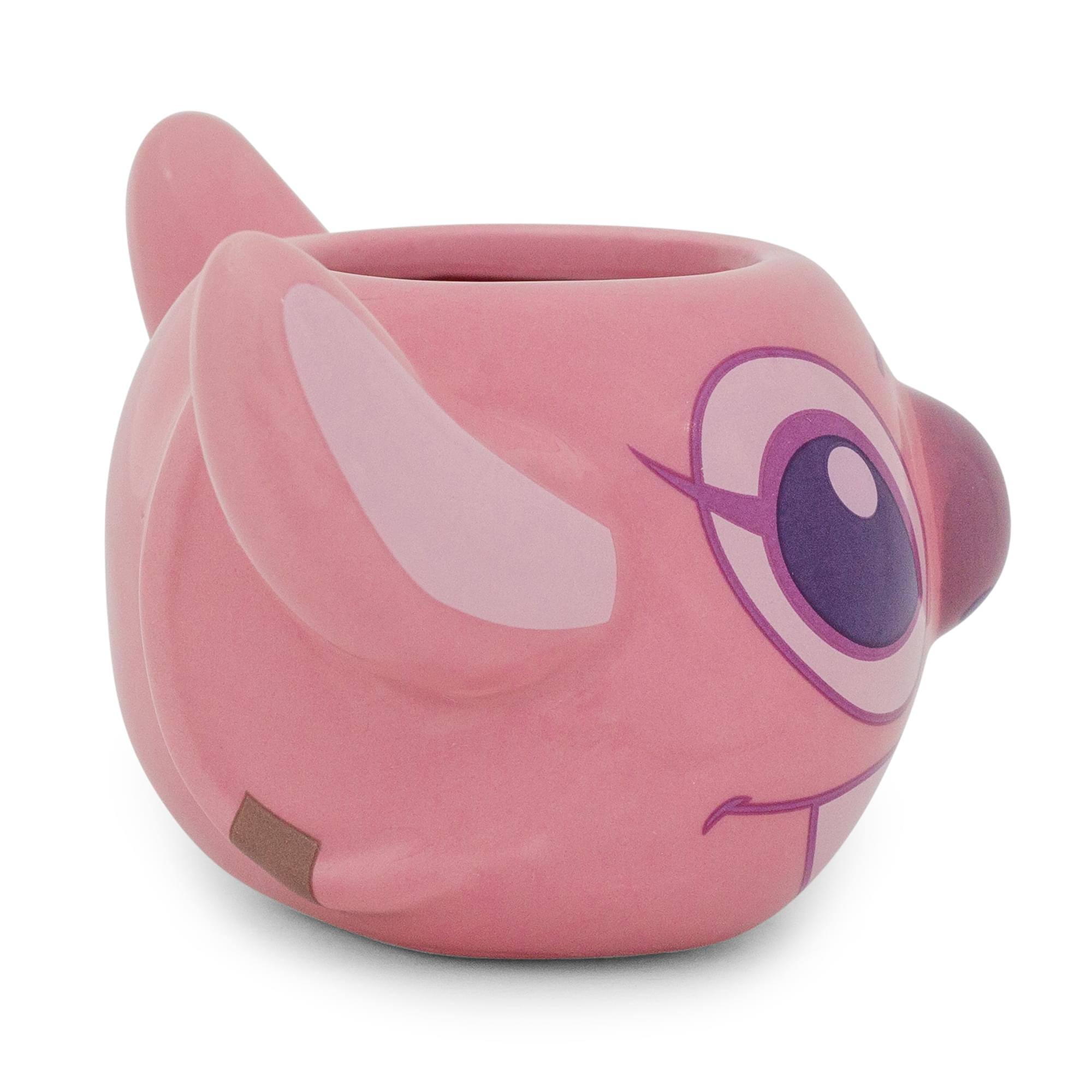 Alt View 10. Disney - Disney Lilo & Stitch Angel Sculpted Ceramic Mini Mug | Holds 3 Ounces - Pink.