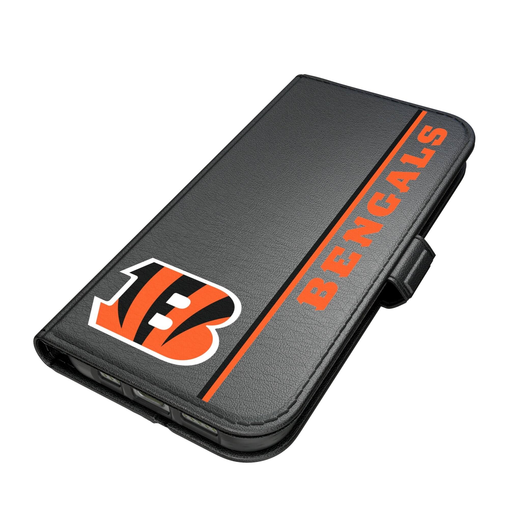 Alt View 1. Keyscaper - Cincinnati Bengals iPhone Folio 2.0 Case - 17 Pro - Black.