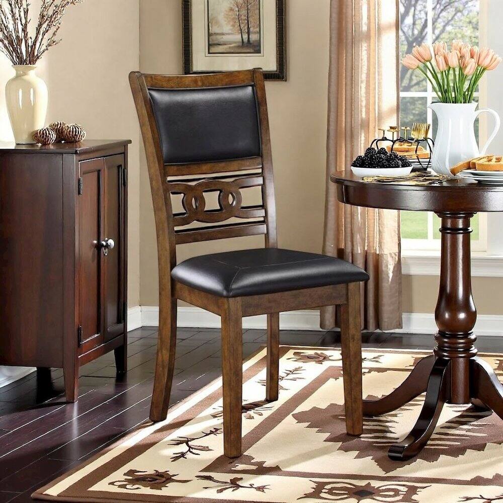 Left. FurniFact - Brown Dining Room Chairs Set of 6 – Solid Wood Dining Table Seating - Brown.