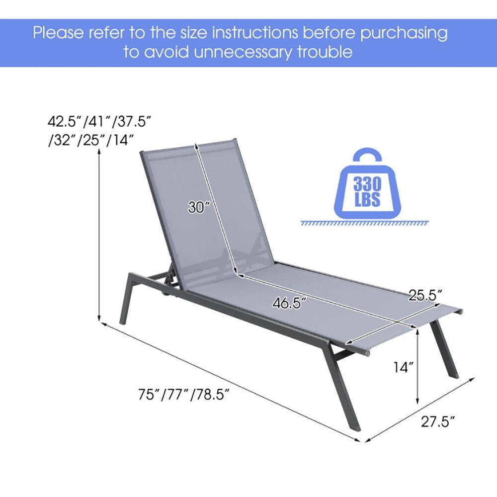 Please refer to the size instructions before purchasing to avoid unnecessary trouble

42.5" / 41" / 37.5" / 32" / 25" / 14"  
30"  
46.5" / 25.5" / 14" / 27.5"  
75" / 77" / 78.5"  
330 LBS