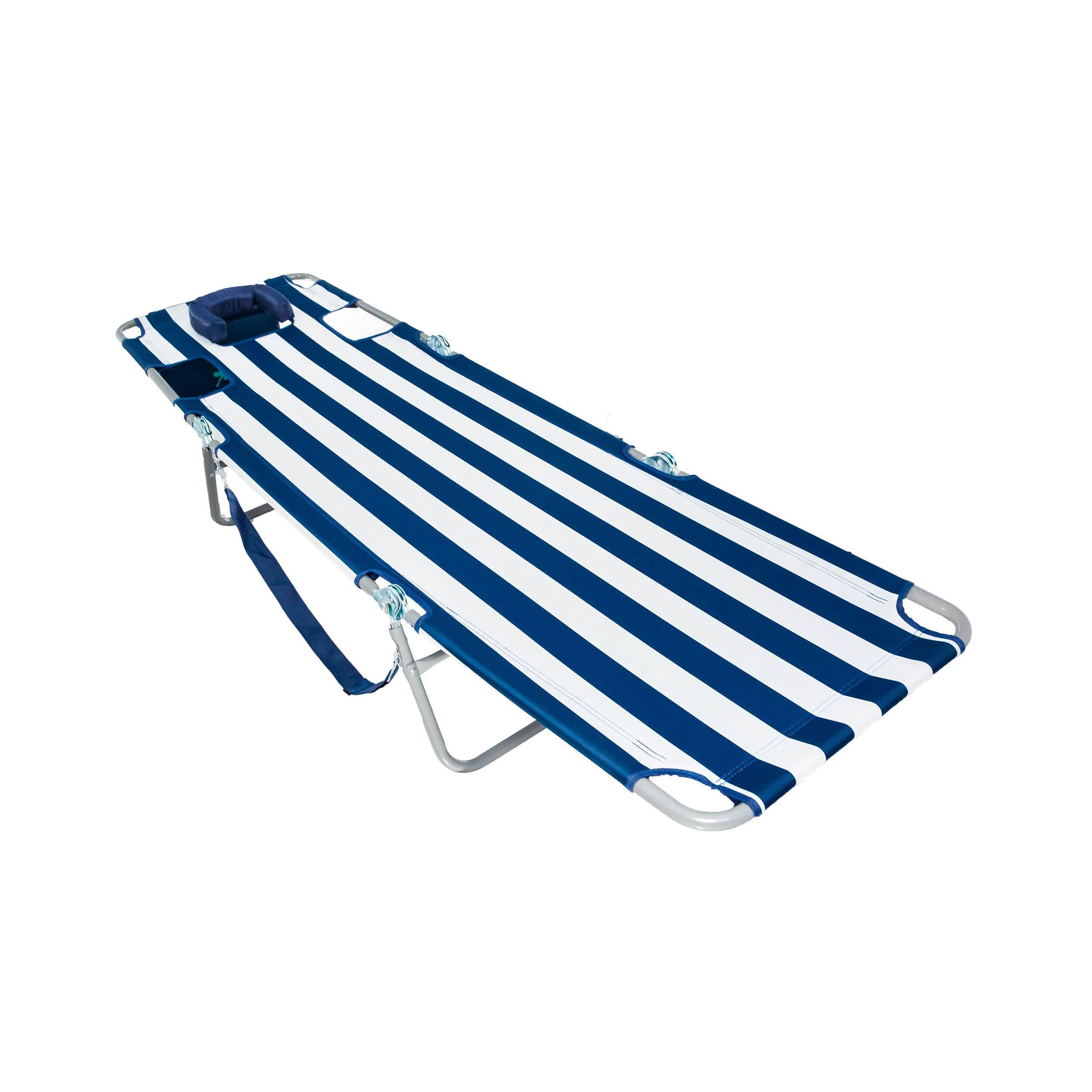 Alt View 5. Ostrich - Ostrich Chaise Lounge, Facedown Beach Camping Pool Tanning Chair, Blue Stripe - Blue and White Striped.