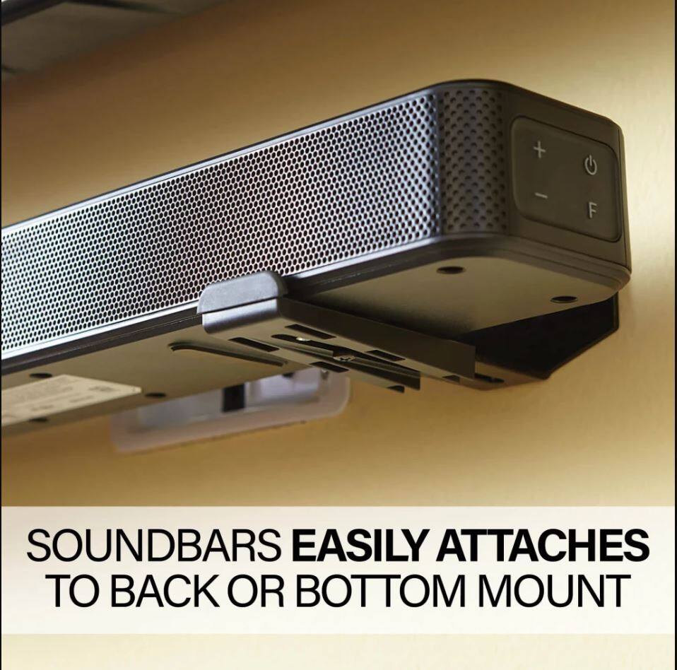 SOUNDBARS EASILY ATTACHES TO BACK OR BOTTOM MOUNT