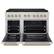Angle. ZLINE - 48 in. Wide 8 Burner Autograph 6.7 Cu. Ft. Freestanding Paramount DuoPro Gas Range with Bronze Helix Handles - Stainless Steel.