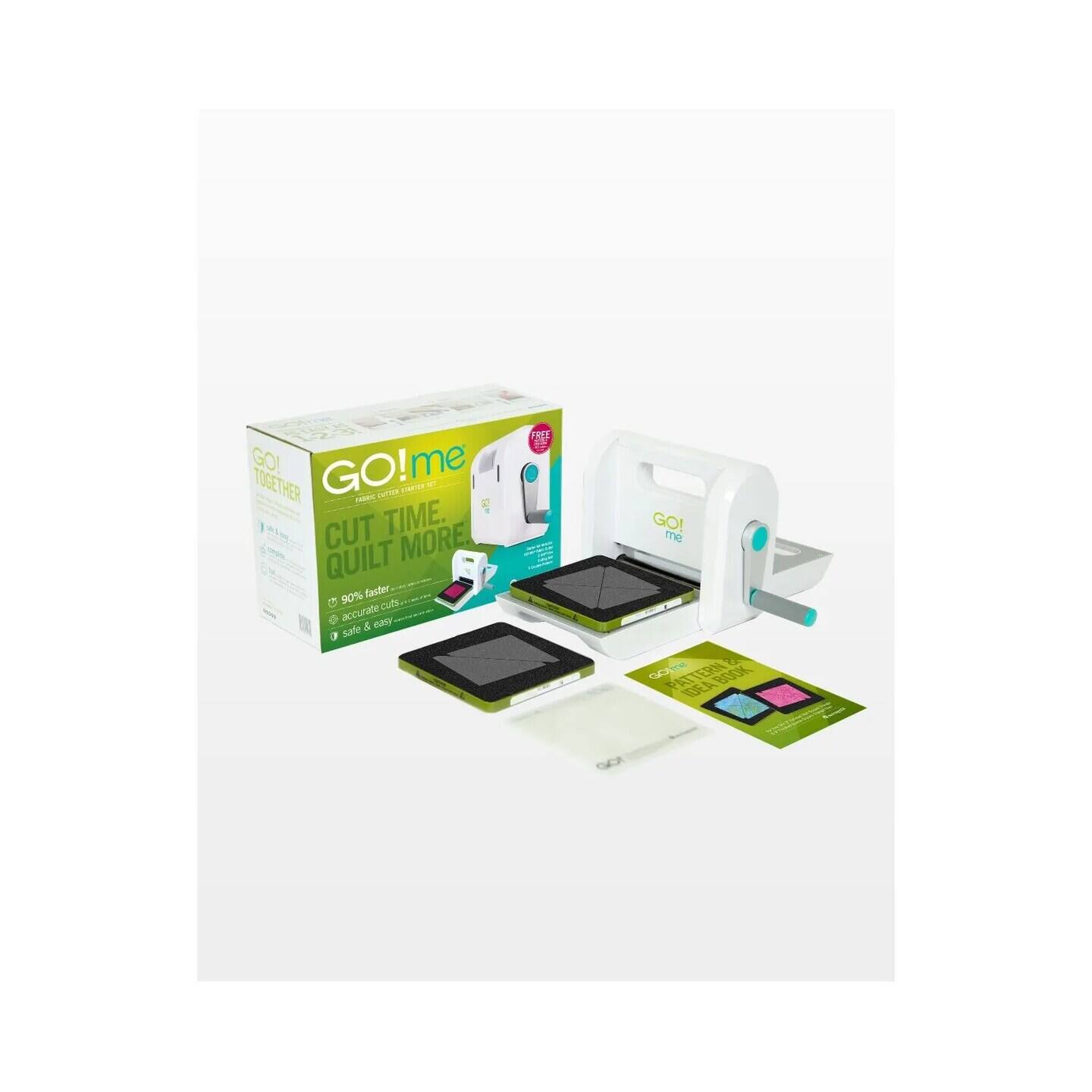 GO! me TOGETHER iAr - - T 2 CUT TIME. QUILT MORE 90% faster cuts accurate & easy. GO! me TA GCX PATTERN FAS ERN BK DDEA