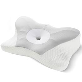 AENKYO - Cervical Neck Pillow for for Neck Support Pillow Memory Foam Bed Pillows - Gray