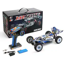 Topteng - WLtoys 124017 1/12 Brushless 4WD RC Car - 46MPH High Speed, 2.4G Remote, Metal Chassis, All-Terrain, RTR