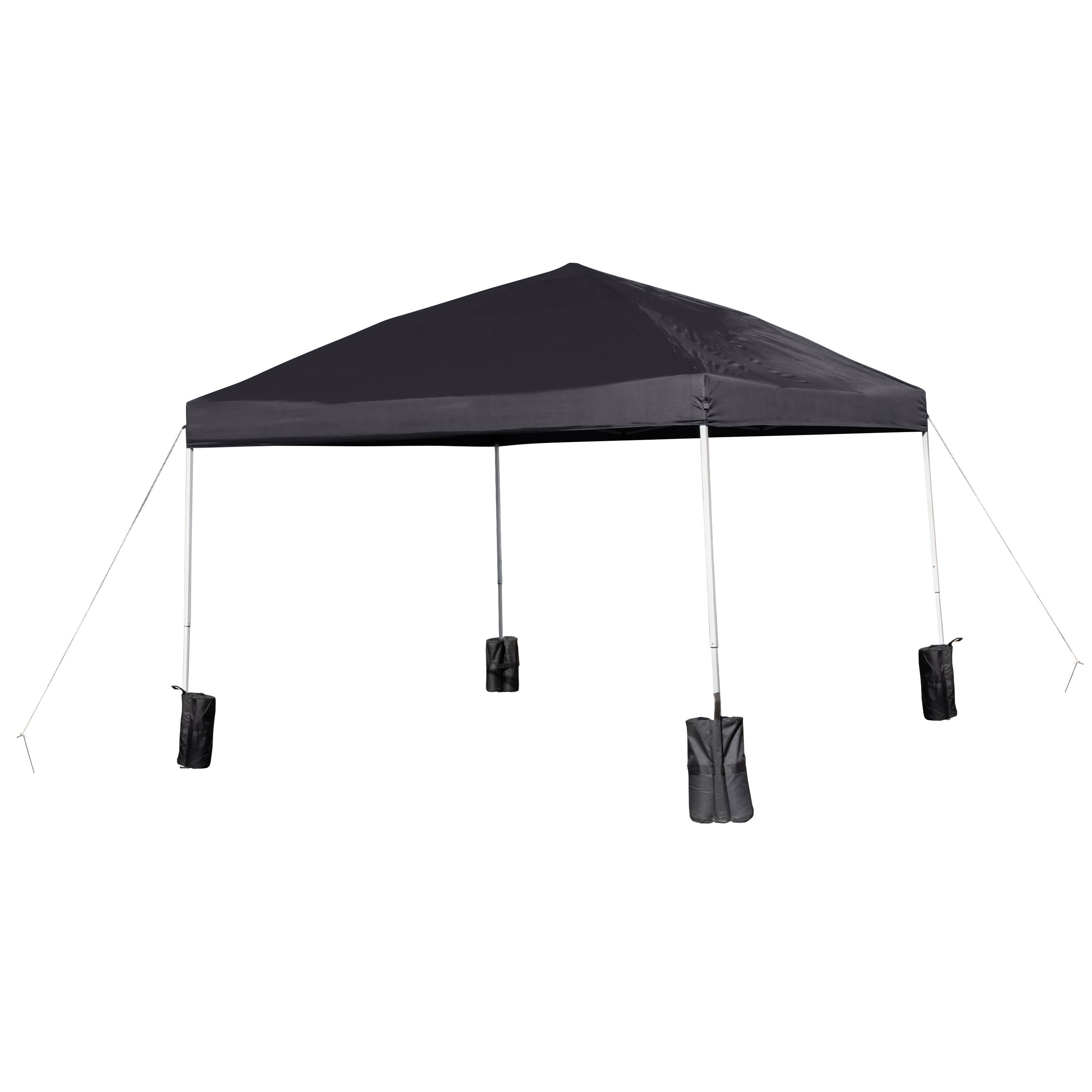 Alt View 1. Emma + Oliver - Ukko 10'x10'  Weather Resistant, UV Coated Pop Up Canopy Tent with Sandbags and Wheeled Case - Black.