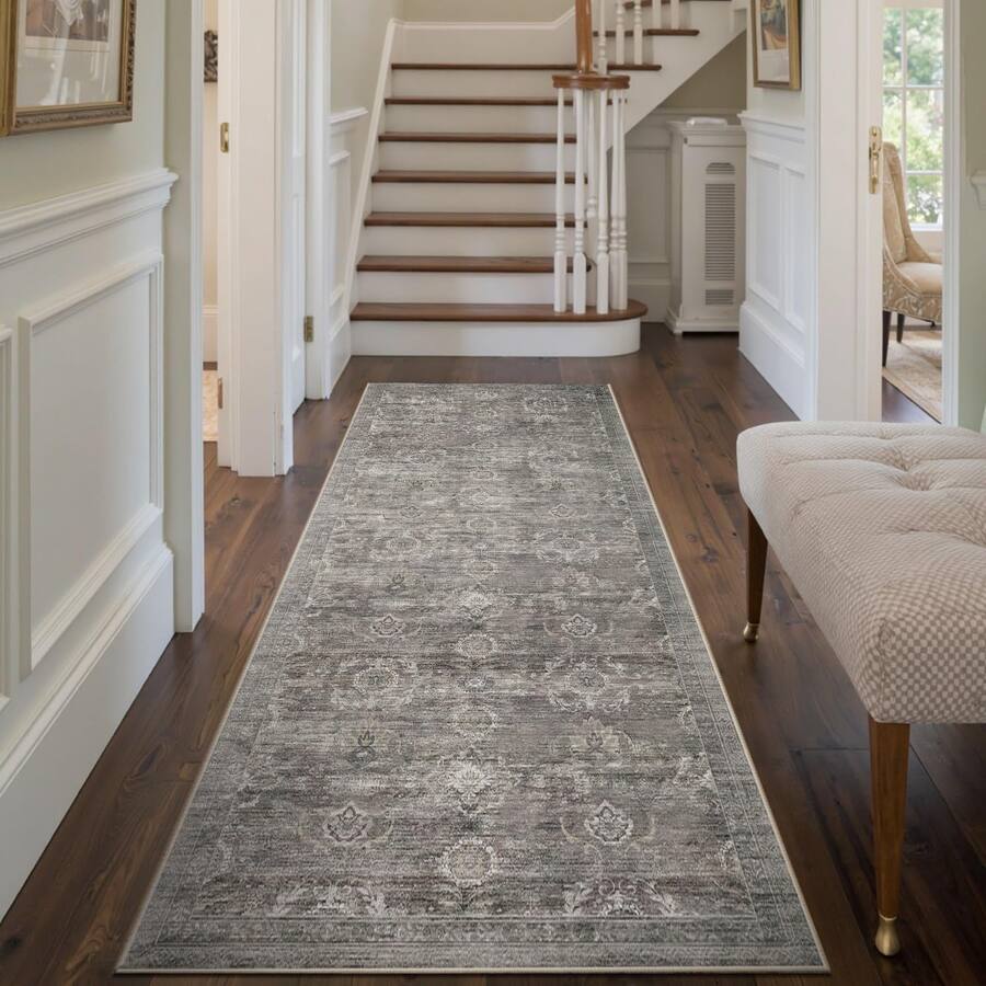 Stylel Star Area Rugs Living Room Bedroom Grey Washable Rug Vintage ...