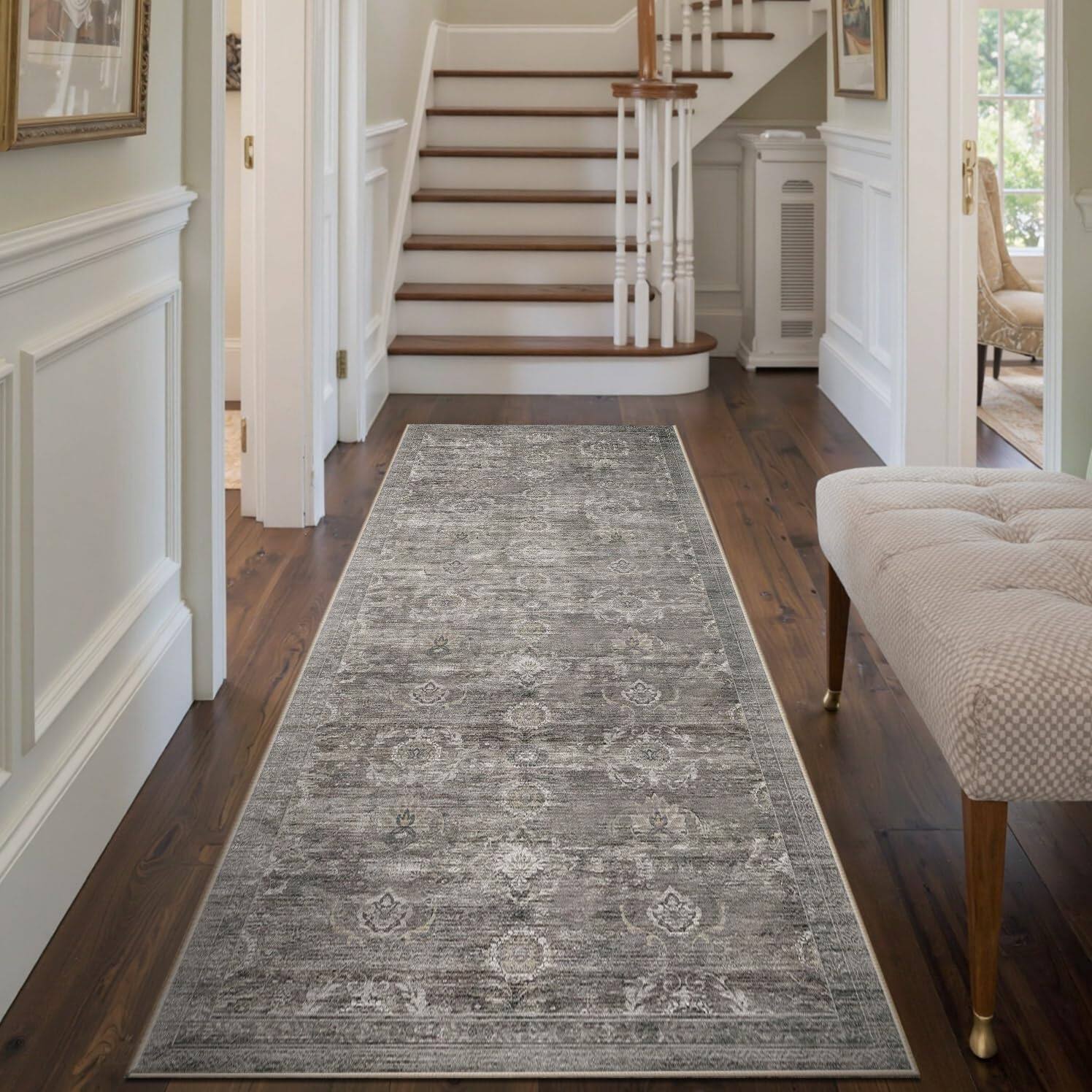 Stylel Star Area Rugs Living Room Bedroom Grey Washable Rug Vintage ...
