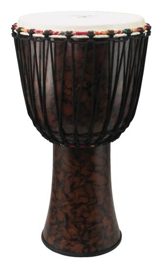 Front. Tycoon Percussion - 12" Djembe, Fiberglass Shell is Lightweight & Hand-Brushed, Rope-Tuned, Goatskin Head.