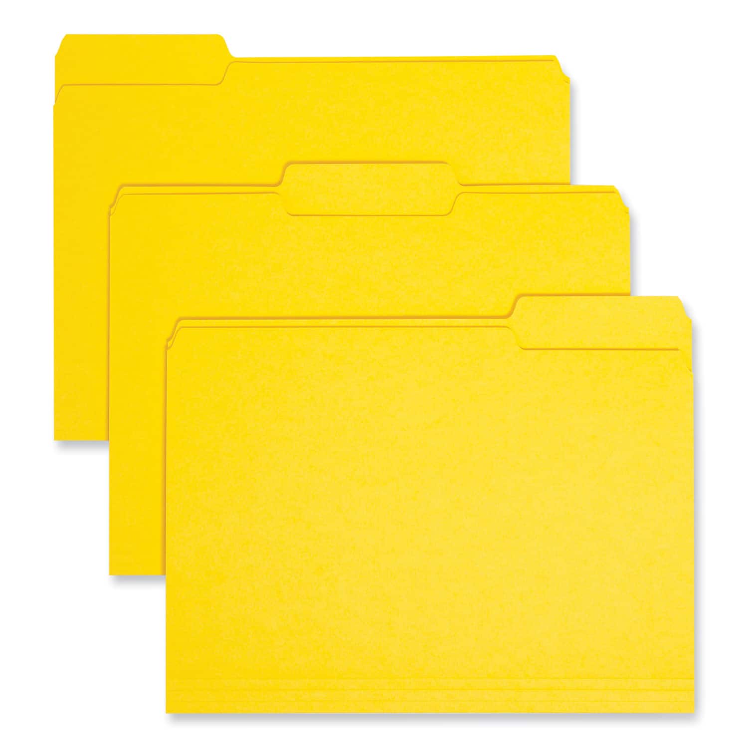 Smead Manufacturing - Interior File Folders, 1/3-Cut Tabs: Assorted, Letter Size, 0.75" Expansion, Yellow, 100/Box