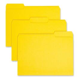 Smead Manufacturing - Interior File Folders, 1/3-Cut Tabs: Assorted, Letter Size, 0.75" Expansion, Yellow, 100/Box