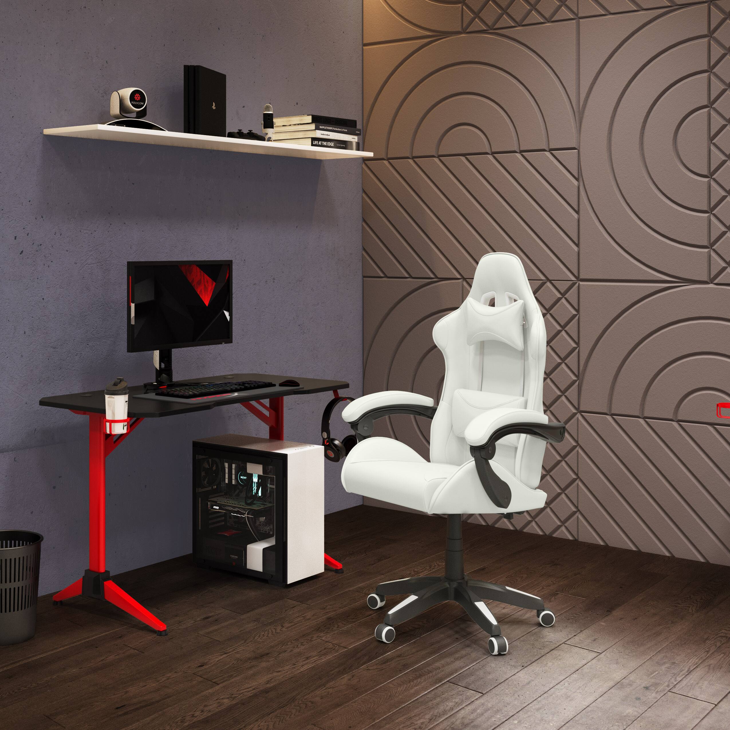 Alt View 16. CorLiving - Ravagers Gaming Chair - White.