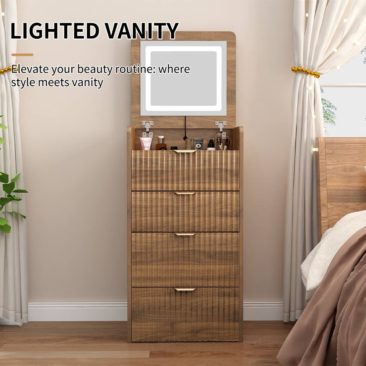 LIGHTED VANITY  
Elevate your beauty routine: where style meets vanity