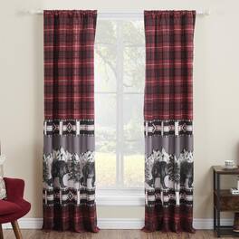 Greenland Home Fashions - Timberline Curtain Panel Set - 84x84" - Red