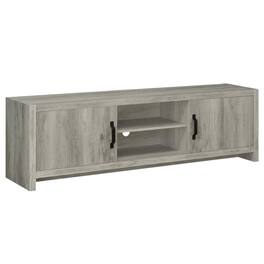 FurniFact - Grey Driftwood 2-Door TV Stand with Engineered Wood Construction - Green