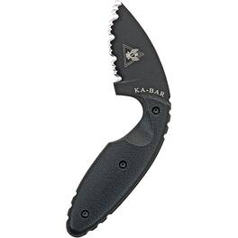 KA-BAR - 2.313" Fixed Blade Original TDI Serrated Knife w/ Sheath and Clip - Black