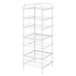 Oumilen - 7-Tier Water Bottle Storage Rack, Anti-Rust Beverage Bottle Organizer Stand, White - White