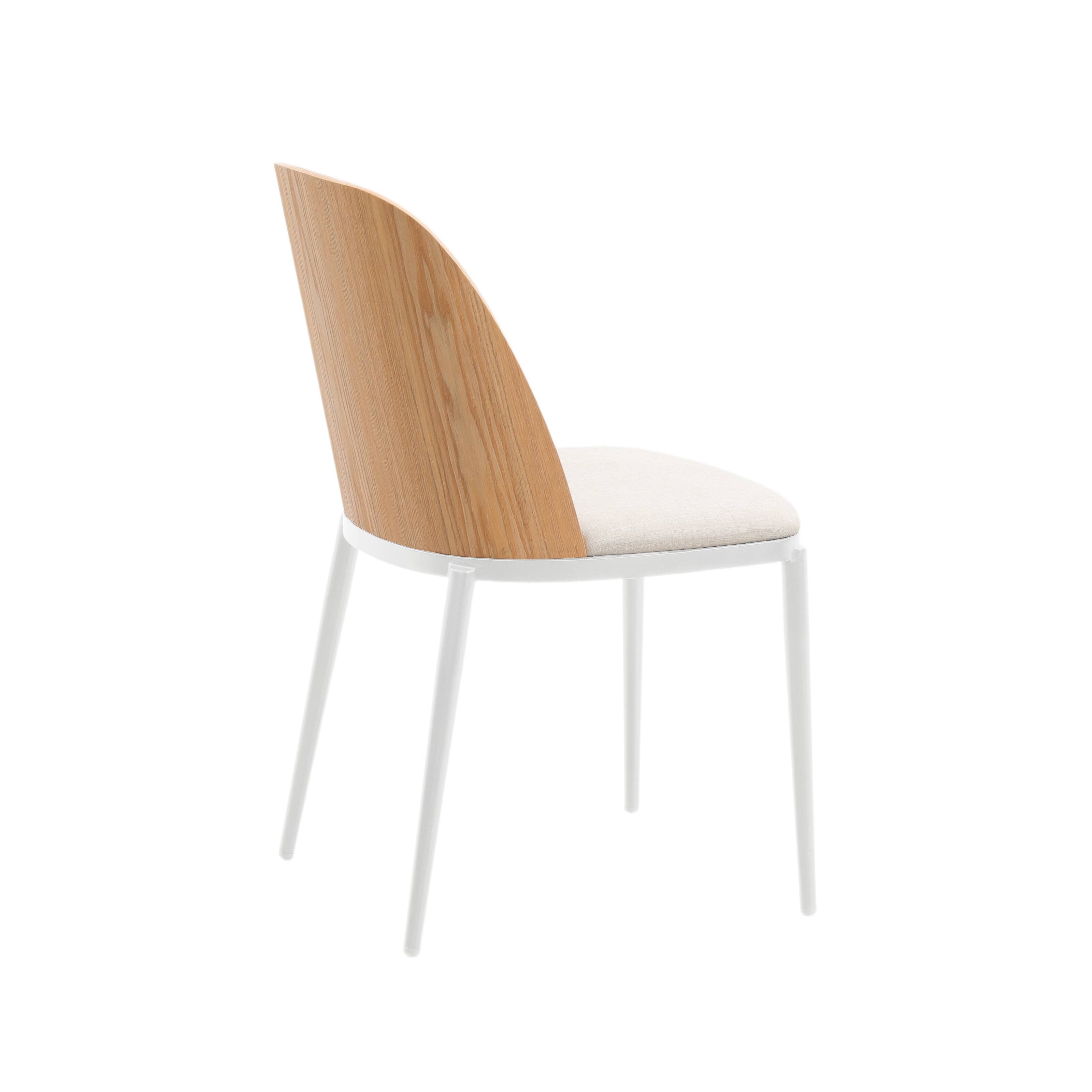 Alt View 1. LeisureMod - Tule 4-PCS Modern Minimalist Dining Chair, Cushioned Suede PU Leather Accent Side Chair, Easy Assembly - Natural Wood/Beige.