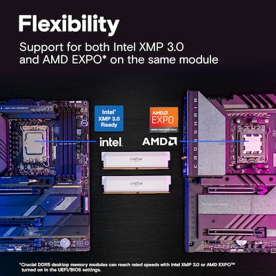 Crucial Pro OC Gaming 32GB (2x16GB) DDR5 6400MHz C38 UDIMM Intel Crucial Pro OC Gaming 32GB (2x16GB) DDR5 6400MHz C38 UDIMM Intel