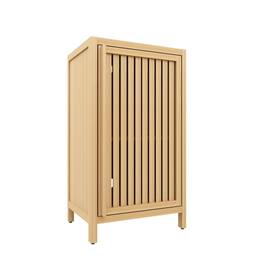 Kadyn - Bathroom Bamboo Storage Cabinet, Freestanding Floor Cabinet with Door and Shelf for Bathroom, Living Room - Brown