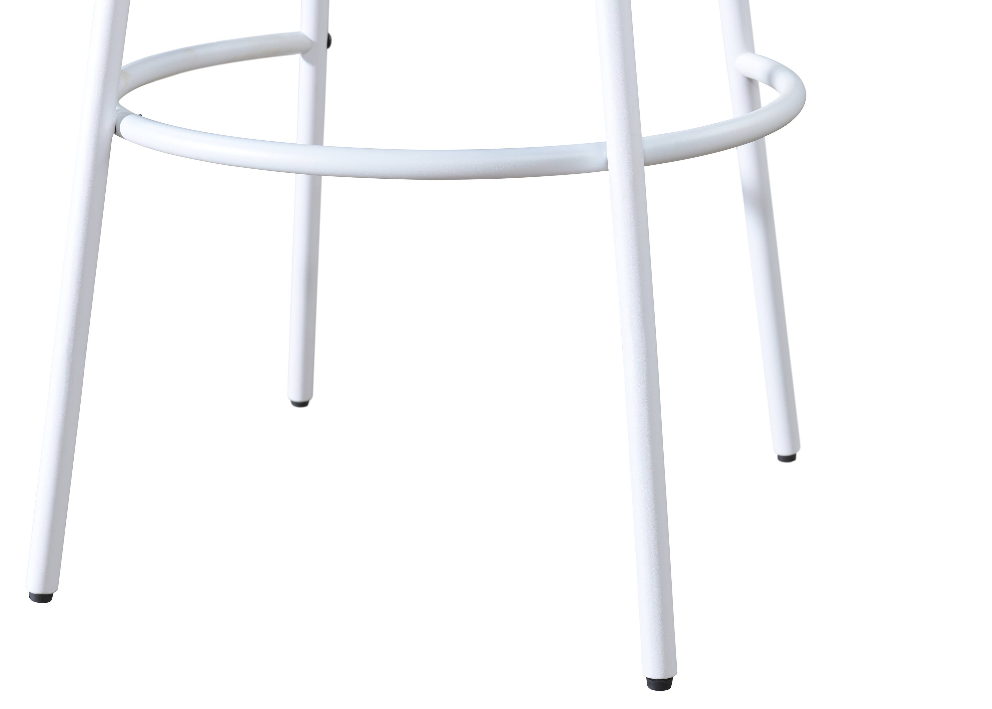 Alt View 5. LuXeo - Milano 24" Steel Legs Barstool with Solid Wood Finish, White-Walnut (Set of 2) - White/Walnut.