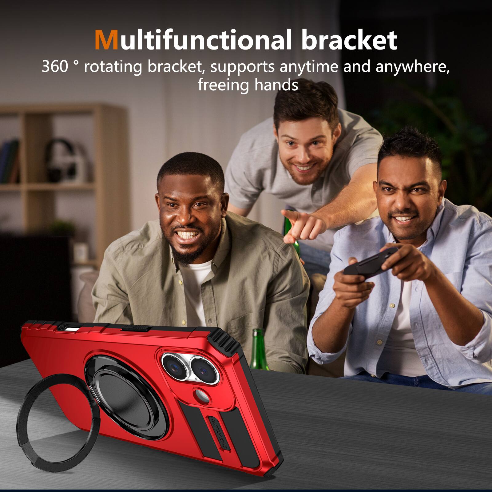Multifunctional bracket  
360° rotating bracket, supports anytime and anywhere, freeing hands