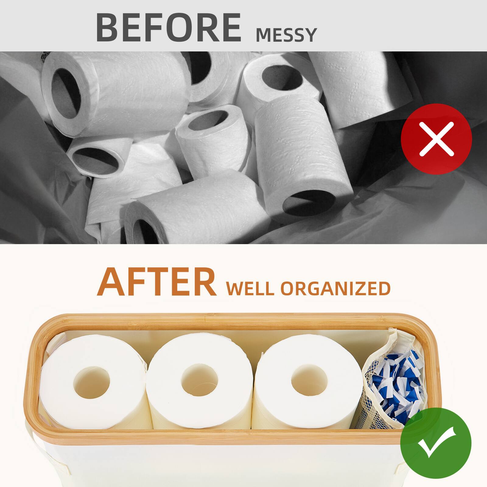 BEFORE MESSY AFTER WELL ORGANIZED