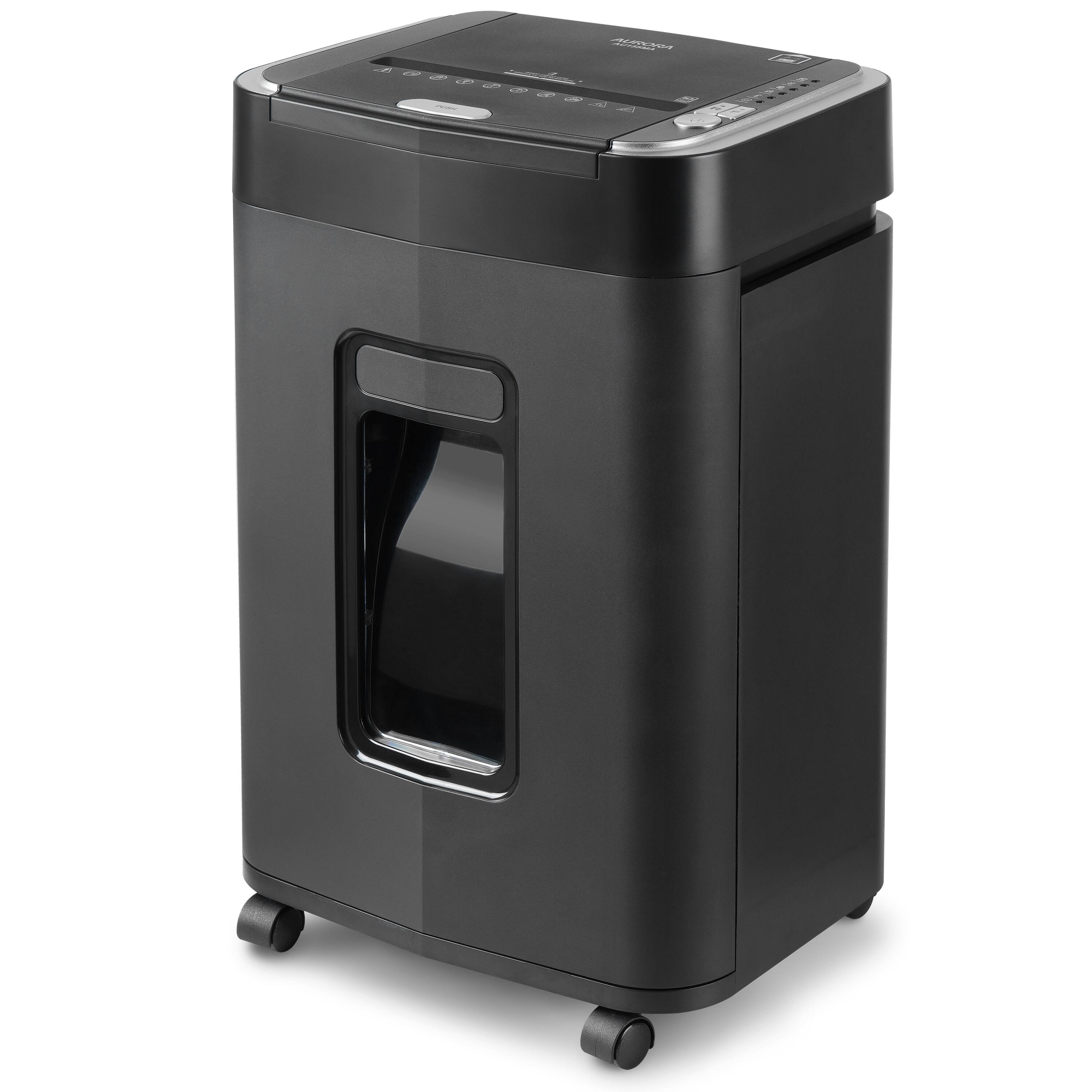 Angle. Aurora - Aurora AU155MA Professional Grade 150-Sheet Auto Feed Micro-Cut Paper Shredder / 60 Minutes Continuous Run Time - Black.